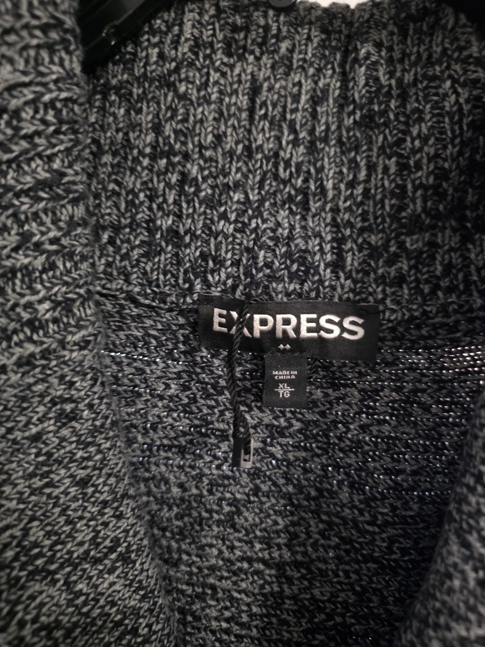 Express Men’s Shawl Collar Button-Up Cardigan - Charcoal Heather